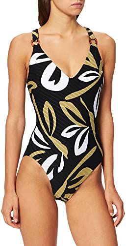 DD V Neck Maillot Costume Intero, Nero, 46 Donna