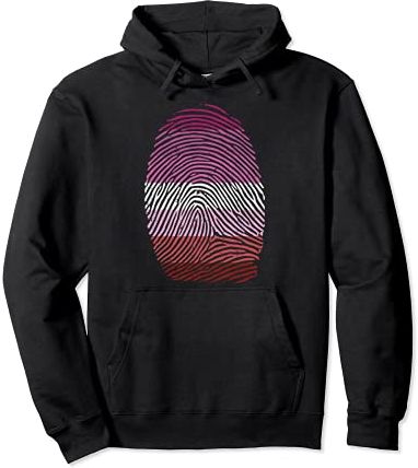 Finger Print DNA LGBT Lesbian Flag Gay Pride Women Felpa con Cappuccio