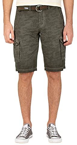 Loose MaguireTZ Cargo Shorts incl. Belt Pantaloncini Bermuda, Green Type, 32 Uomo