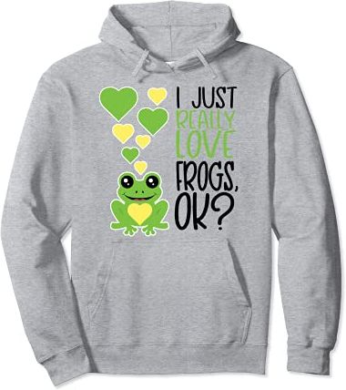 I Just Really Love Frogs OK Felpa con Cappuccio