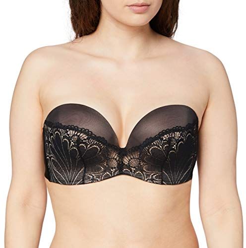 Refined Glamour Ultimate Strapless Lace Bra, Reggiseno Donna, Nero, 5B