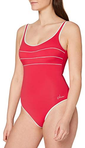 Ancolie Lavando Costume Intero, Rosso (Flamme Wonder), 48 Donna