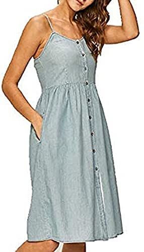 Tjw Chambray Strap Dress Vestito, Blu (Light Indigo 1aj), 40 (Taglia Unica: Small) Donna