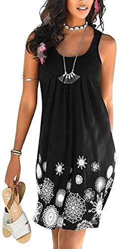 Vestito Senza Maniche Donna Estate Spiaggia Casual Abito Schienale Copricostume Mare Vestiti Taglie Forti da Cocktail Cerimonia Partito Cover Up Dress Senza Maniche Beachwear