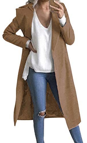 Cappotto Donna Lungo Elegante Cappotti Cardigan Invernale Taglie Forti Parka Lunghi Giacche Giubbotto Cardigan 02-Cammello XXL