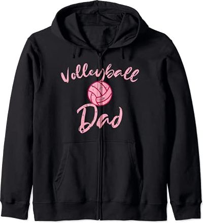 Pink Volleyball Dad Cute Family Matching Daddy Papa Men Felpa con Cappuccio