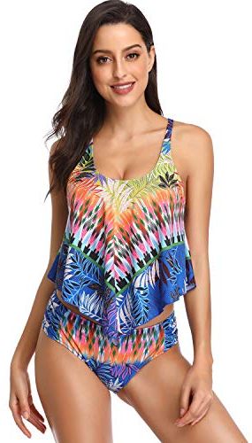 Costume da Bagno Donna Tankini Stampato Swimsuit Plus Size Beachwear Brasiliana Costume Costumi A Due Pezzi Bikini Set