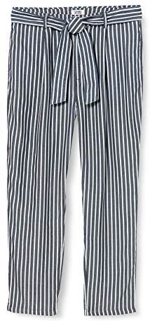 Tommy Hilfiger Donna, Pantaloni, Stripe Tie Belt Trousers W, Bianca (White/ Blue 0fo), W28 / L34