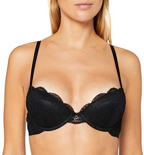 Underwear Virtual Lace Natural Push Up Bra Reggiseno, Schwarz, 38B Donna