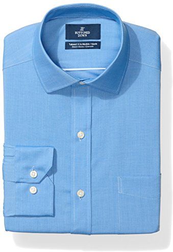 Tailored Fit Spread-Collar Stretch Non-Iron Dress Shirt Camicia, Blu (French Blue), 16.5" Neck 33" Sleeve (Taglia Produttore:):)