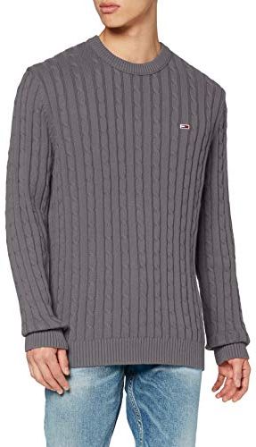 Tjm Essential Cable Sweater Maglione, Dark Grey Heather, XL Uomo