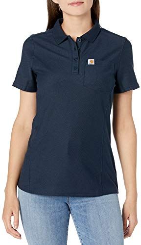 Short Sleeve Polo Magliette, Navy, X-Small Donna