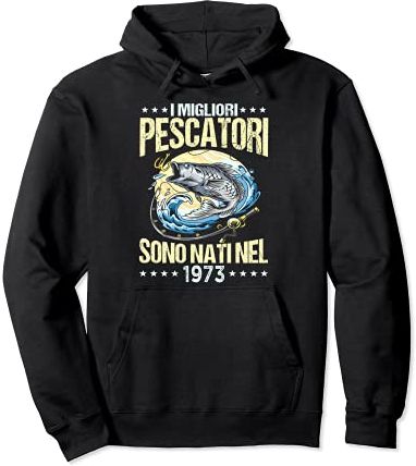 Pescatore divertente uomo 48 anni compleanno regalo pesca Felpa con Cappuccio