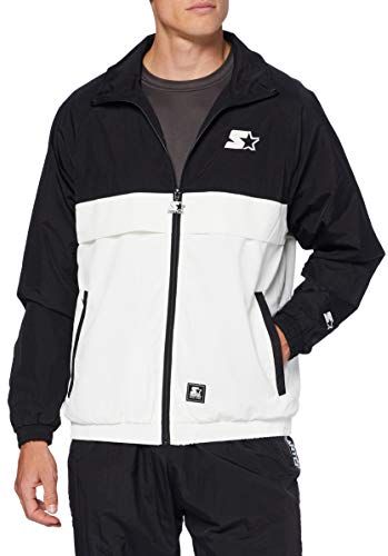 Jogging Jacket Giacchetto Termico, Nero/Bianco, XXL Uomo