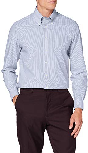 Formale Camicia Button-Down, Navy, 18 36 Uomo