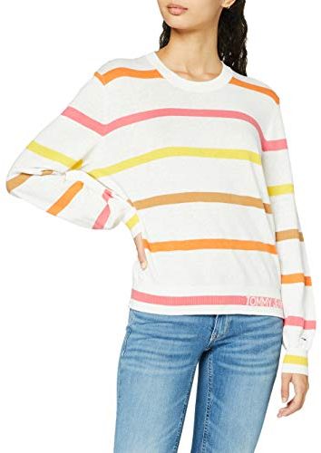 Tjw Stripe Sweater Maglione, Beige (Ecru/Multi), XS Donna