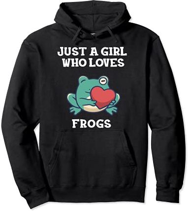Funny Kawaii Frog Lover Just a Girl Who Loves Frogs Gift Felpa con Cappuccio
