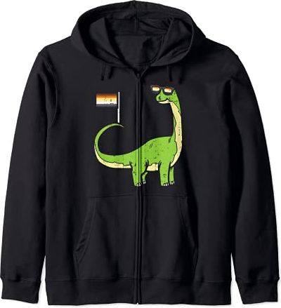 Brontosaurus Dinosaur Dino LGBTQ Gay Bear Flag Gay Pride Men Felpa con Cappuccio