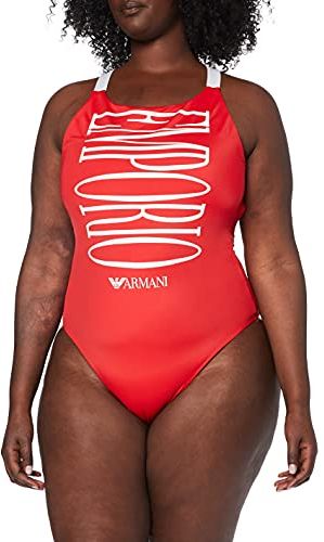 Swimwear Swimsuit Bold Logo Tuta da Nuoto One Piece, Colore: Rosso, M Donna