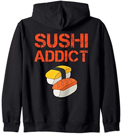 Felpa Uomo Con Zip E Cappuccio Divertente Sushi Addict Felpa con Cappuccio