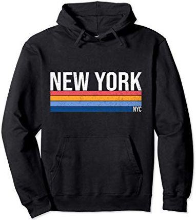 Retro Vintage New York City anni '70 a strisce colorate Felpa con Cappuccio