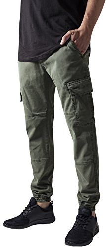 TB1435 Washed Cargo Twill Jogging Pants, Pantaloni Uomo ,Verde (Olive 176) ,W34/L32