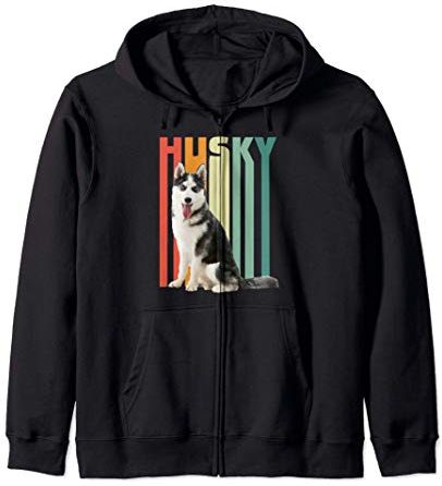 Funny Siberian Husky Dog Lover Gift Idea Retro Colored Felpa con Cappuccio