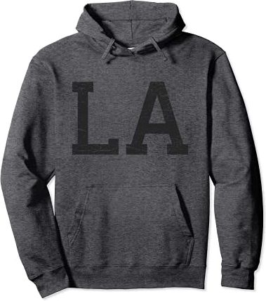 Los Angeles Felpa Donna Uomo | Cool Black Text Distressed LA Felpa con Cappuccio