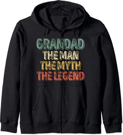 Grandad The Man The Myth The Legend Shirt Christmas Gift Felpa con Cappuccio