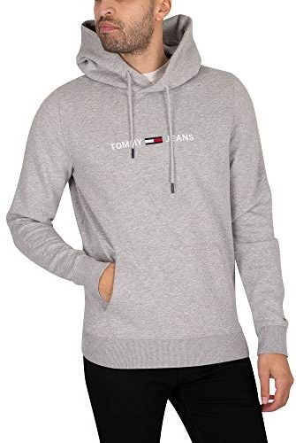 Tjm Straight Logo Hoodie Felpa con Cappuccio, Grigio (Lt Grey Htr), M Uomo