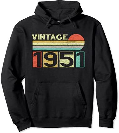 Vintage 1951 70th Birthday Gift Men Women 70 Years Old Felpa con Cappuccio