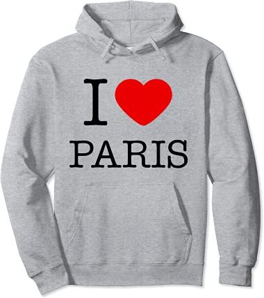 I Love Pairs Graphic Tees - Paris Short Sleeve Felpa con Cappuccio
