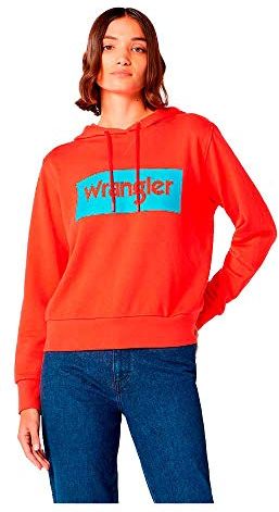 Logo Hoodie Cappuccio, Rosso (Bittersweet Red XBO), Small Donna