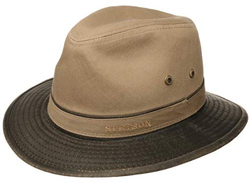 Cappello in Cotone Anti UV Uomo - da Sole Estivo con Fodera Primavera/Estate - S (54-55 cm) Beige Scuro