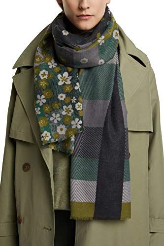 120EA1Q302 Sciarpa alla Moda, 300/verde Scuro, Taglia Unica Donna