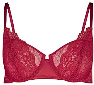 hautnah Shiny Micro Festive Reggiseno con Coppe Modellate, Red, Normal Donna