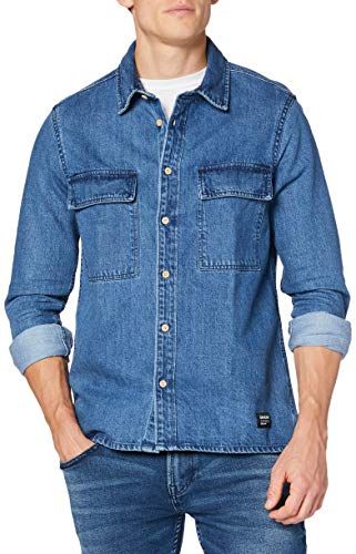 Titus Denim Shirt Camicia Button-Down, Blu Meek, XL Uomo