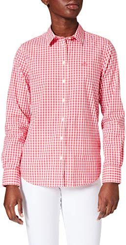 Broadcloth Gingham Shirt Camicia da Donna, Rosso Anguria, 38