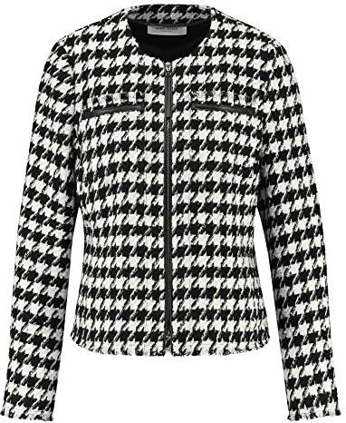 Blazer Langarm, Nero/Ecru/Bianco, 40 Donna