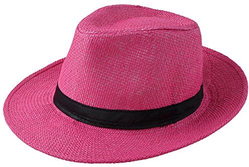 Cappello estivo da montagna, in paglia, con cappello rosa. Medium