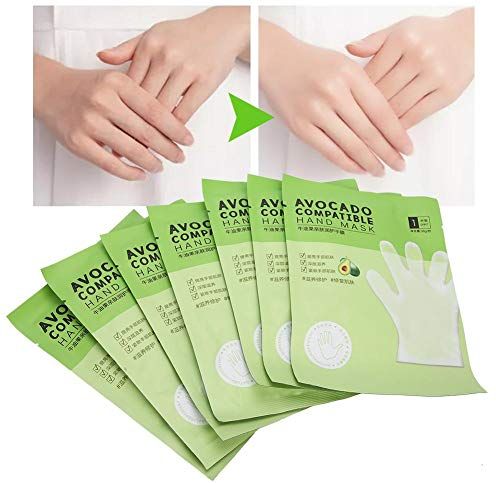 7pcs mani guanti idratanti, riparazione della pelle delle mani Rinnovare la maschera Maschera per le mani Avocado Idratante per la pelle Maschera per le mani nutriente idratante Cura delle mani asciut