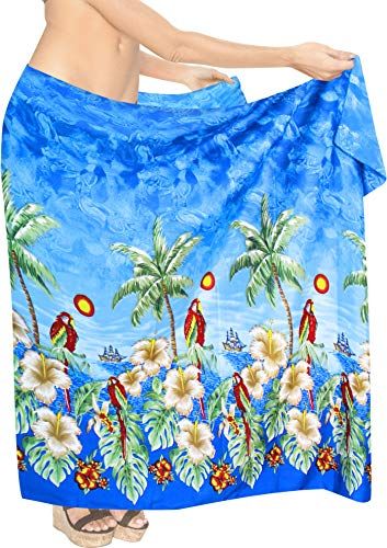 Morbido Caraibi Plus Size Sarong Hawaiano Coprire 88x39inch Blu