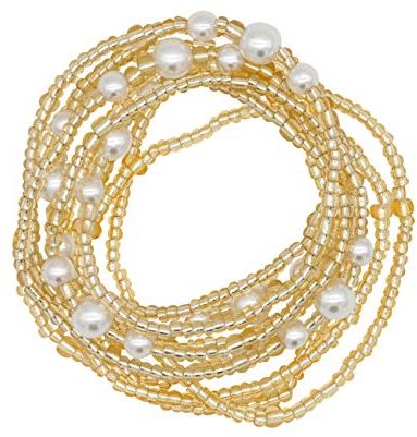 Donne Perline in vita Waist Beads Catena di Perline Africane Catena del Ventre Corpo Colorato, 2 Pezzi