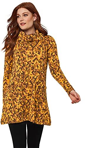 Marvellous Mosaic Tunic Camicia, Giallo, 8 Donna