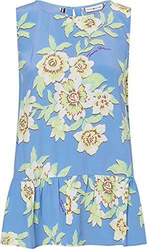 WW0WW30726 Camicia da Donna, Hot House Floral/Wonder Blue, 44