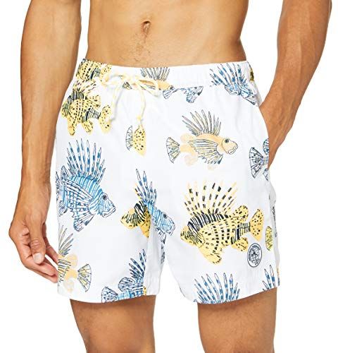 Fish Volley Shorts, Bianco (Bright White 118), Large Uomo