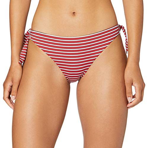 Swimwear Swimwear Brief with Bows Beachwear Logo Marinière Slip Bikini, Rosso (Riga Rosso/B.Co/Blu 30674), 46 (Taglia Unica: Large) Donna