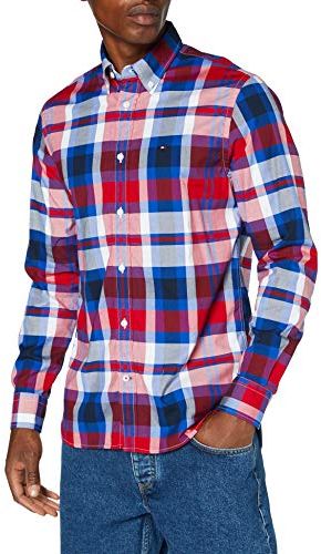 Flex Bright Midscale Check Shirt Camicia, Rosso, S Uomo