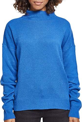 Ladies Oversize Turtleneck Sweater Felpa, Blu (Brightblue 01434), X-Small Donna
