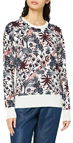 Allover Printed Pullover with Shiny Ribs Maglione, Combo B/0218, M Donna